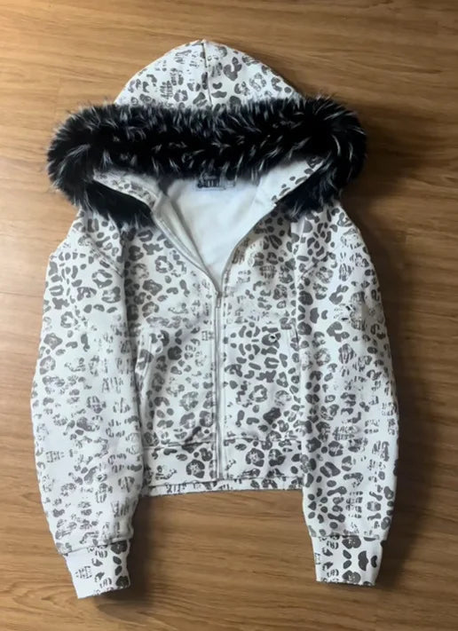 Bluza printed zipper