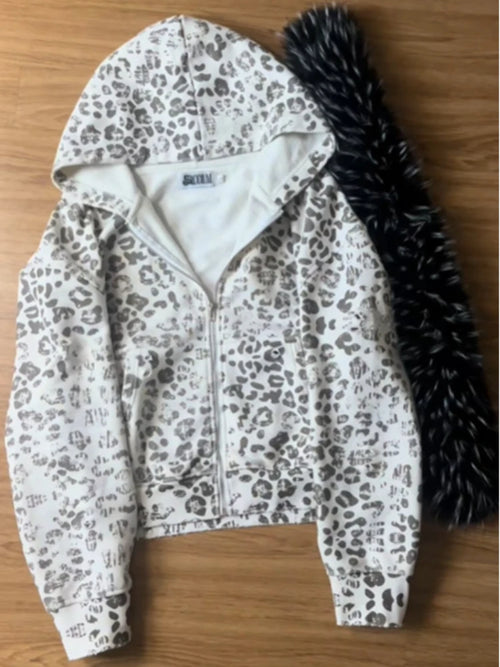 Bluza printed zipper